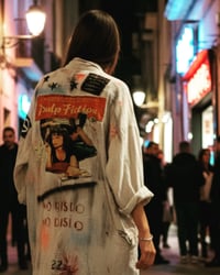 Image 1 of Fiction of Love Lino ¥ unisex ¥ upCyclinG viLLaGe punK¥IbiZa ¥TrenChcoaT¥ festivaL