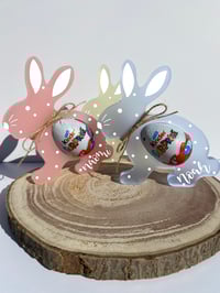 Image 1 of Frosted Acrylic Kinder Bunny Egg Holder 