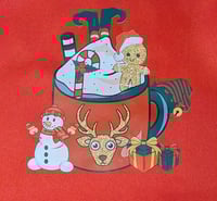 Image 2 of Hot Cocoa Elf Red 2 Pocket Apron