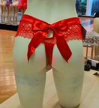 Image 1 of Red crotchless panty 
