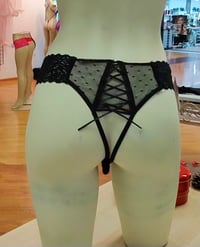 Image 1 of Polka Dot Crotchless Thong