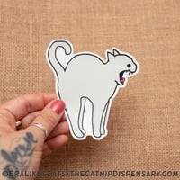 Anxiety Cat - Stretching Cat Sticker