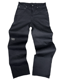 Image 2 of BLACK LEATHER FLAG SIGNATURE DENIM