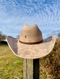 Image 10 of “Crown of Thorns” Three Cross Burned Cowboy Hat