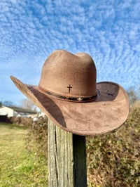 Image 11 of “Crown of Thorns” Three Cross Burned Cowboy Hat