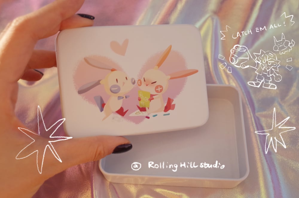 Image of Plusle & Minun - Illustrated Metal Tin
