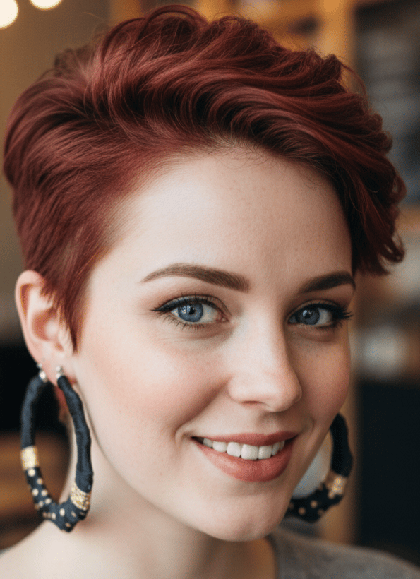 Image of Black & Gold Polka Dot Bamboo Hoop Earrings 1