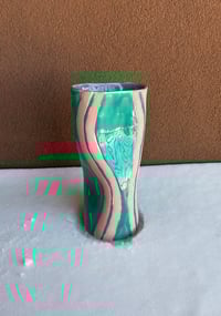 Image 1 of Dancing Vase in teal and pink