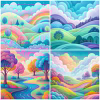Image 1 of Whimsical Landscape Mini Diamond Painting Kit by ChristyCreative