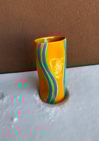 Image 1 of Dancing Vase in apricot and turquoise