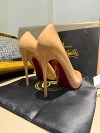 Image 3 of CHRISTIAN LOUBOUTIN   Miss Z 100MM Patent Leather Pumps (Tan)