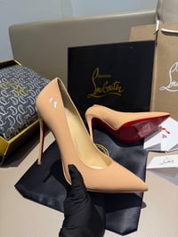 Image 5 of CHRISTIAN LOUBOUTIN   Miss Z 100MM Patent Leather Pumps (Tan)