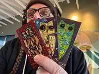 Image 1 of Tiny Free Verse Owls / 3-Piece Micro Art Set & Zine Series, Vol. 2 / #16 of 65