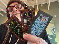 Image 1 of Tiny Free Verse Owls / 3-Piece Micro Art Set & Zine Series, Vol. 2 / #17 of 65