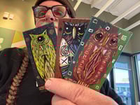 Tiny Free Verse Owls / 3-Piece Micro Art Set & Zine Series, Vol. 2 / #19 of 65