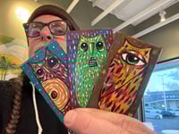 Tiny Free Verse Owls / 3-Piece Micro Art Set & Zine Series, Vol. 2 / #21 of 65