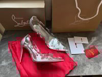 Image 1 of CHRISTIAN LOUBOUTIN Degraqueen Embellished PVC Pumps