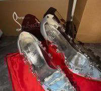 Image 4 of CHRISTIAN LOUBOUTIN Degraqueen Embellished PVC Pumps