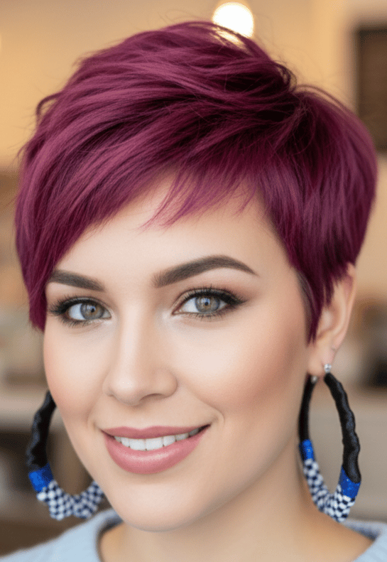 Image of Blue Checker Bamboo Hoop Earrings