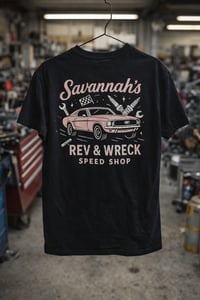 Image 1 of Savannah’s Rev & Wreck Pink Muscle Shop Tee