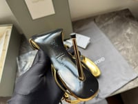 Image 3 of  TOM FORD Lock Metallic Stilleto Sandals (Gold)