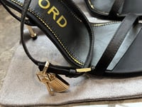 Image 5 of TOM FORD Lock Metallic Stilleto Sandals (BLACK)