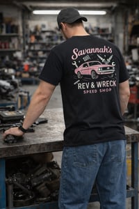 Image 2 of Savannah’s Rev & Wreck Pink Muscle Shop Tee