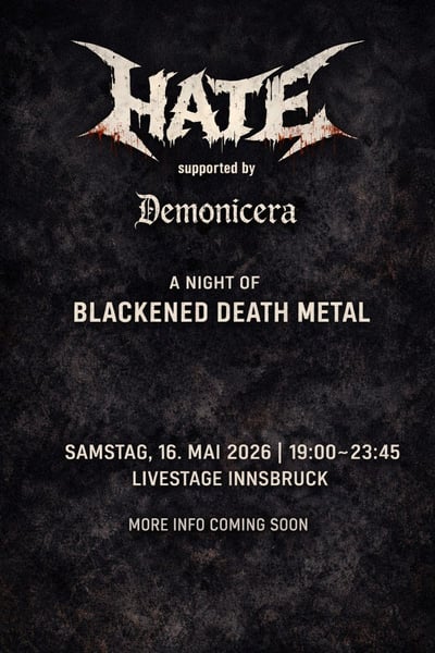 Image of HATE - supported by DEMONICERA - A Night of BLACKENED DEATH METAL - 16.05.2026