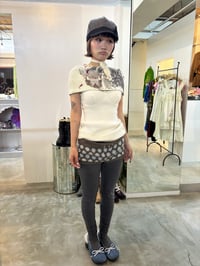 Image 3 of Polka Dot Short - Brown/Baby Blue