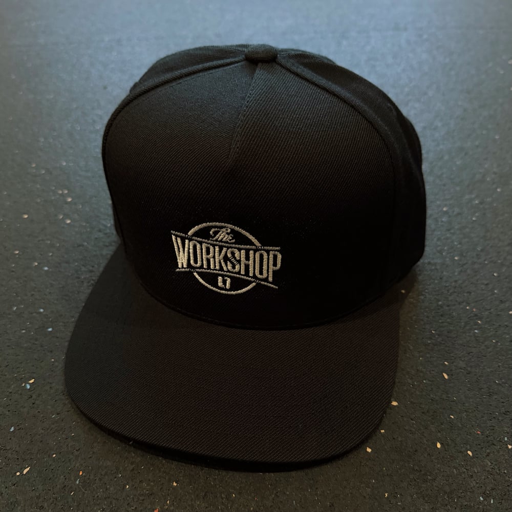 Image of The Workshop 5 Panel Snapback Black