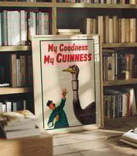 Image 1 of My Goodness My Guinness - Ostrich | John Gilroy | Vintage Poster | Wall Art Print