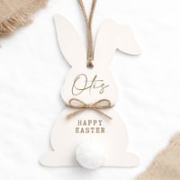 Cream Acrylic Bunny Gift Tag