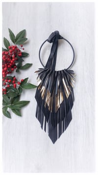 Image 1 of CROW SMALL Necklace - Black&SoftGold