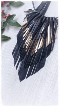 Image 4 of CROW SMALL Necklace - Black&SoftGold