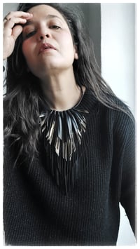 Image 5 of CROW SMALL Necklace - Black&SoftGold