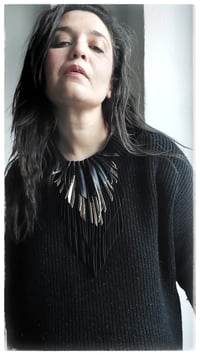 Image 6 of CROW SMALL Necklace - Black&SoftGold