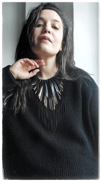 Image 7 of CROW SMALL Necklace - Black&SoftGold