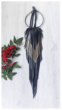 Image 1 of Collana in pelle artigianale CROW KING - Notte Immensa
