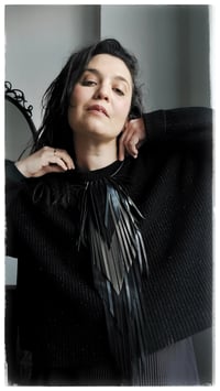 Image 6 of Collana in pelle artigianale CROW KING - Notte Immensa
