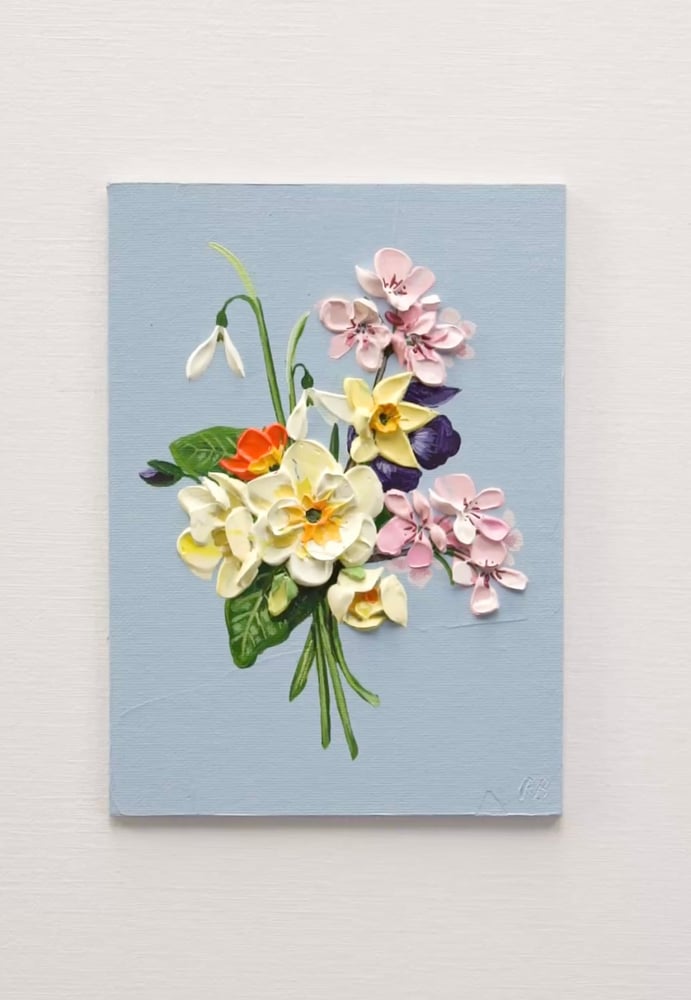 Image of Spring Posy On Blue