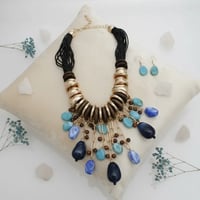 Image 2 of Chunky Blue Necklace Set 