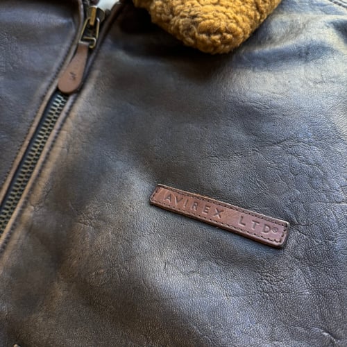 Image of 1980s Avirex Leather Flying Jacket, Size Large