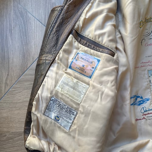 Image of 1980s Avirex Leather Flying Jacket, Size Large