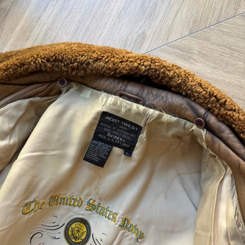 Image of 1980s Avirex Leather Flying Jacket, Size Large