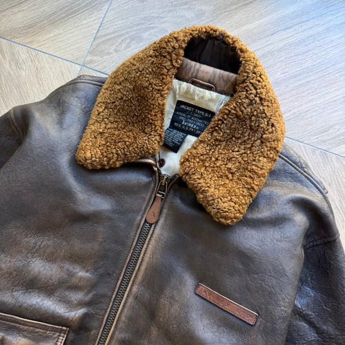 Image of 1980s Avirex Leather Flying Jacket, Size Large