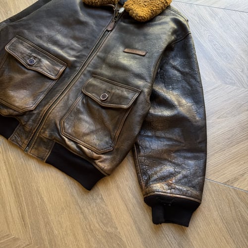 Image of 1980s Avirex Leather Flying Jacket, Size Large