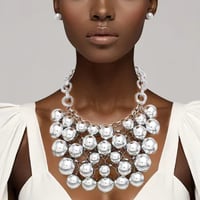 Chunky Silver DIVA Necklace Set