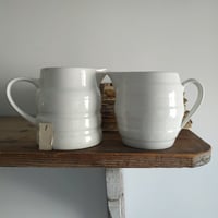 Image 2 of Lovely Simple White Banded Jugs