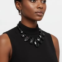 Image 3 of Fierce Black Elegance Leopard Luxe DIVA Necklace Set