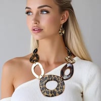 Link Collar Tribal Chic Leopard DIVA Necklace
